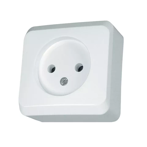 PRIMA - single socket outlet without earth - 16A, white