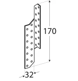 Spāru leņķis 32x170x2.0mm kreisais