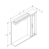 RB Spoguļskapis Eternal 82cm  ar LED apg.spīd.balt 16055115