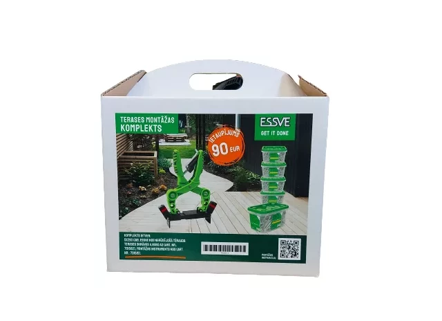 HDS terases montāžas komplekts, 5x250gb 4.8x60 A2 (701562), montāžas stangas HDS (701515)