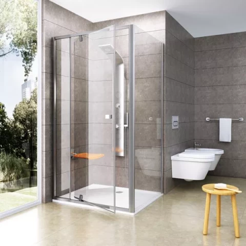 RAVAK dušas siena fiksēta PPS-100 Satin/Transparent 90GA0U00Z1