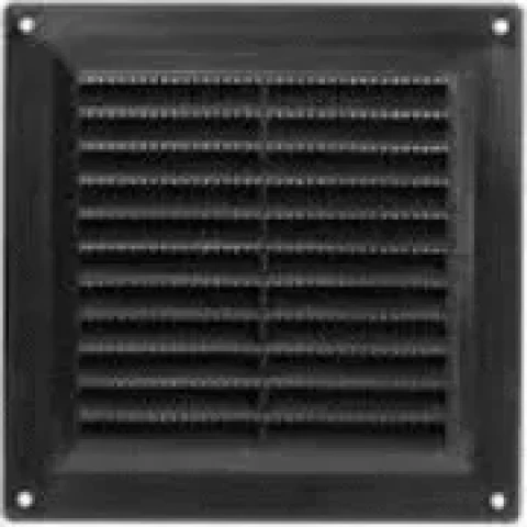 Ventilācijas reste plastmasas, 250x250mm, melna