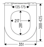 RIMINI kрышка для унитаза, дюропласт, белая. 1.6kg