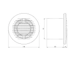 Электровентилятор E-EXTRA, ø100mm с шариковым подшипником, антрацит