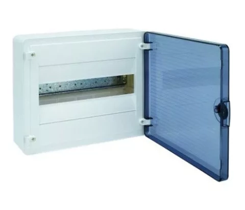 Modular box HAGER GOLF above the wall mounting transparent doors 1 line by 12 modules size 252x282x99 мм