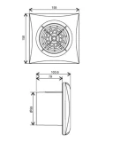 Ventilators SILENT 100 CZ  vent.ar gultņa mot. un vārstu