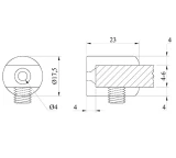 Держатель полки для стекла 4-6 мм хромированный
