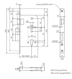 Slēdzene evak.durvīm 1013 PZ65/72/9 lab, pretpl.24x235mm xx