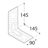 Reinforced square 145x145x90x2.5mm