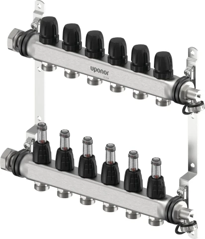 Uponor Vario S manifold with flow meters FM, 6XG3/4", 1140837