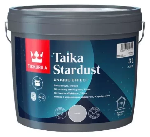 Tikkurila TAIKA Stardust 3L Серебристая, Лессирующая, глубокоматовая водоразбавляемая лазурь