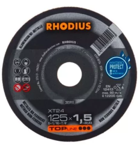 Griezējdisks alumīnijam 125x1.5xT24, RHODIUS