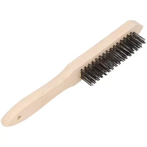 FASTER TOOLS Steel scratch brush with wooden handle 4-row 120 x 20mm