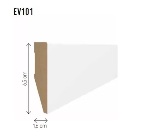 Grīdlīste MDF Evera 65 balta EV101 65x16x2400mm