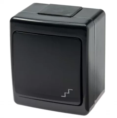 Наружный переключатель, черный, Beta IP44, УФ стойкий