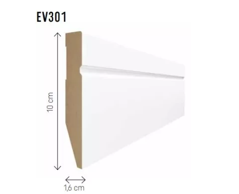 Grīdlīste MDF Evera 100 balta EV301 100x16x2400mm