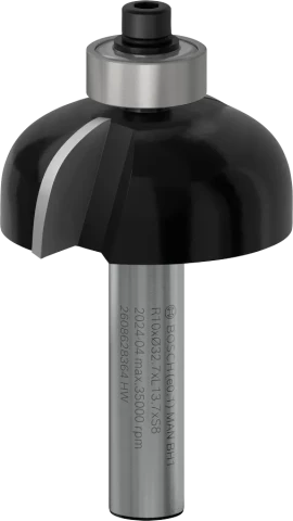 Полукруглая двухсторонняя фреза HM, R=10 мм, длина 16 мм, хвостовик 8 мм, Bosch (2608628364)