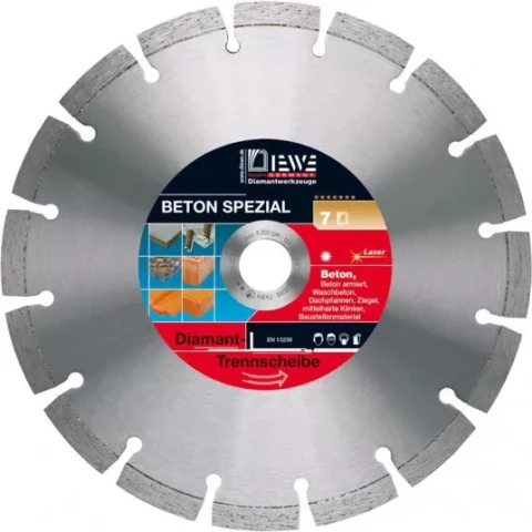 Dimanta ripa armētam betonam/celtniecības mat. D350/25.4 BETON SPEZIAL, 10mm segments 46