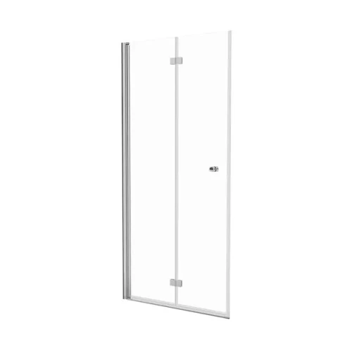 Folding shower door 76.5-79.0x200cm, transparent 6mm glass, aluminum profile