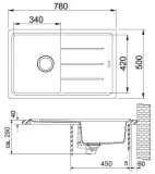 FRANKE pаковина BFG 611-78 78x50cm cashmere