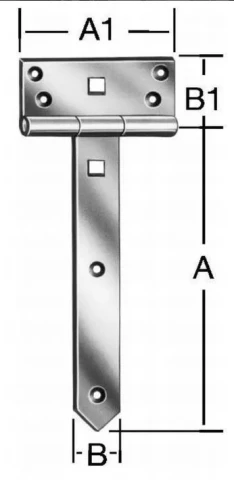 Eņģe T veida vieglā 400x38mm