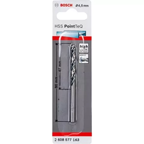 Drill for metal PointTeQ 4.5x47x80mm, 1pc / pack, BOSCH 2608577163