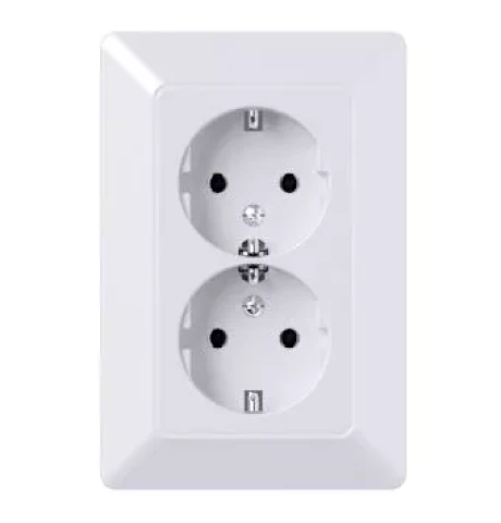 MIKRO dubultā socket a/r  white a/z