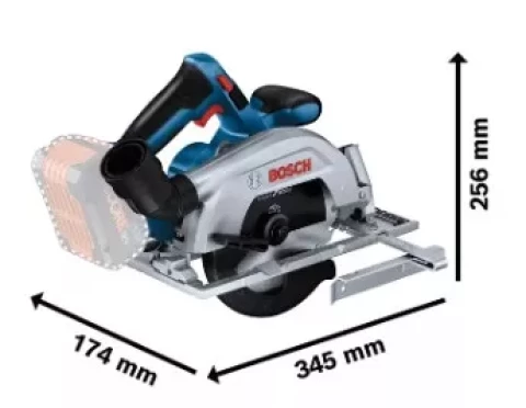 Akum. rokas ripzāģis GKS 18V-57-2 165mm b/a un lādētaja BOSCH 06016C1200