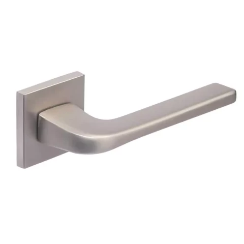 Universal Delta Slim door handle, square rose, matt nickel