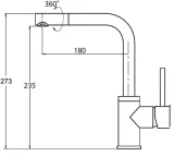 Комплект гранитной кухонной мойки SQT100+смеситель 5553-T, серый