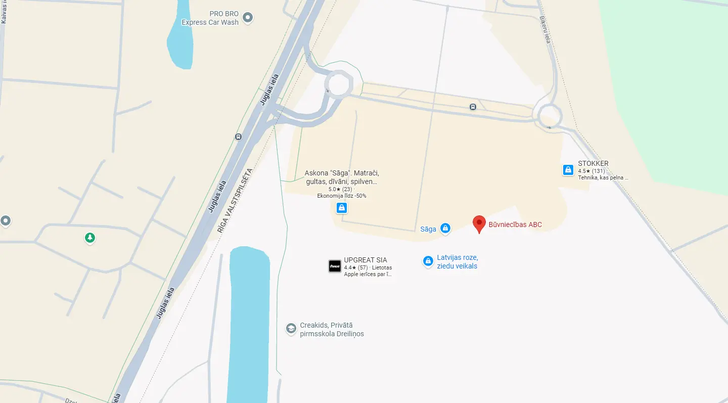 Būvniecības ABC, t/c Sāga, Biķeru iela 4, Ulbroka