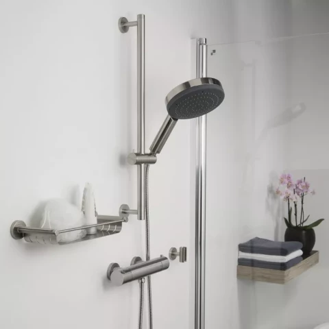 BOSTON душевой набор "Rain", 19см, нержавеющая сталь матовая.