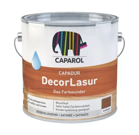 Caparol DecorLasur 0.75L Transparent, Water-dilutable, polyurethane-based wood stain/glazing