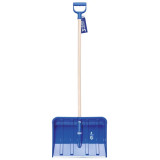 Snow shovel 37.5x49x140mm with wooden handle, blue ALPIN 2 A