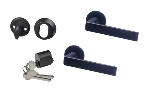 Exterior door handle set black Scandinavian