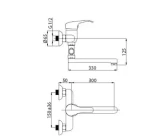 Maisītājs vannas ar garo  izteku Optima-12/C , O2CK08