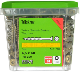 Skrūve kokam ESSDRIVE 4.5x40mm CS 200gab/iep., ESSVE 137106