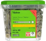 Skrūve kokam ESSDRIVE 4.5x40mm CS 200gab/iep., ESSVE 137106