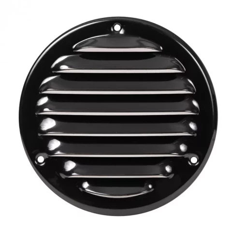 Ventilation grille metal, Ø100mm, black