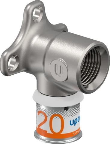 1070640 Uponor press wall elbow with plate 20X1/2" female thread