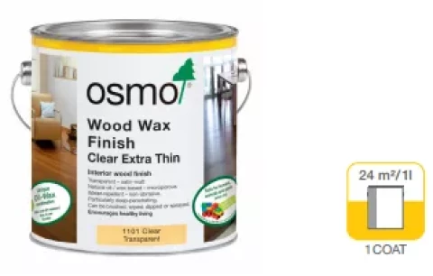 OSMO 1101 eļļa ar vasku 0.75L  cēlkokam zīdaini matēta bezkrāsaina