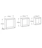 Wall shelf, set of 3 pcs., white