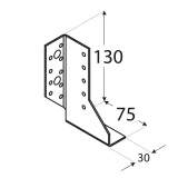 Brusu kurpe kreisā 130x75x30x2.0 mm