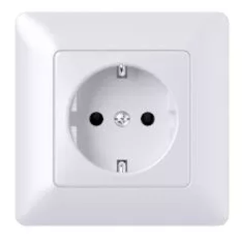 MIKRO socket with frame without side earth  white