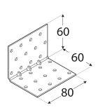 Stūra leņķis 60x60x80x1.5 mm  Pastiprināts