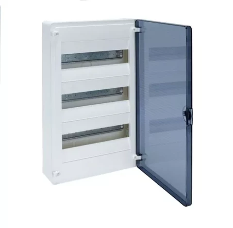 Modular box HAGER GOLF over the wall transparent doors 3 lines each by 12 modules size 500x282x99 мм