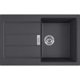 FRANKE virtuves izlietne S2D 611-78  ,78x50cm TECTONITE Carbon melns +ventilis 143.0590.196