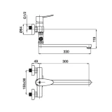 Maisītājs vannai ar garo snīpi Static-12/C(N)