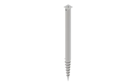 Screw pile with F-profile head, 100 x 1400 x 100 mm