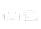 elbow with diameter plastic, 220x55mm, Ø100mm